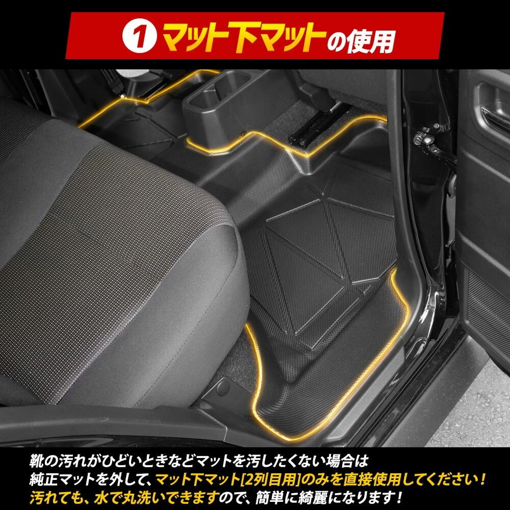 Jimny Nomad Passenger Floor Mats JIMNY NOMADE Floor Mats with Foot Custom Small YOURS 5-Door Second-Row (No Scuff) - Tray, Plastic, Sand-Resistant,