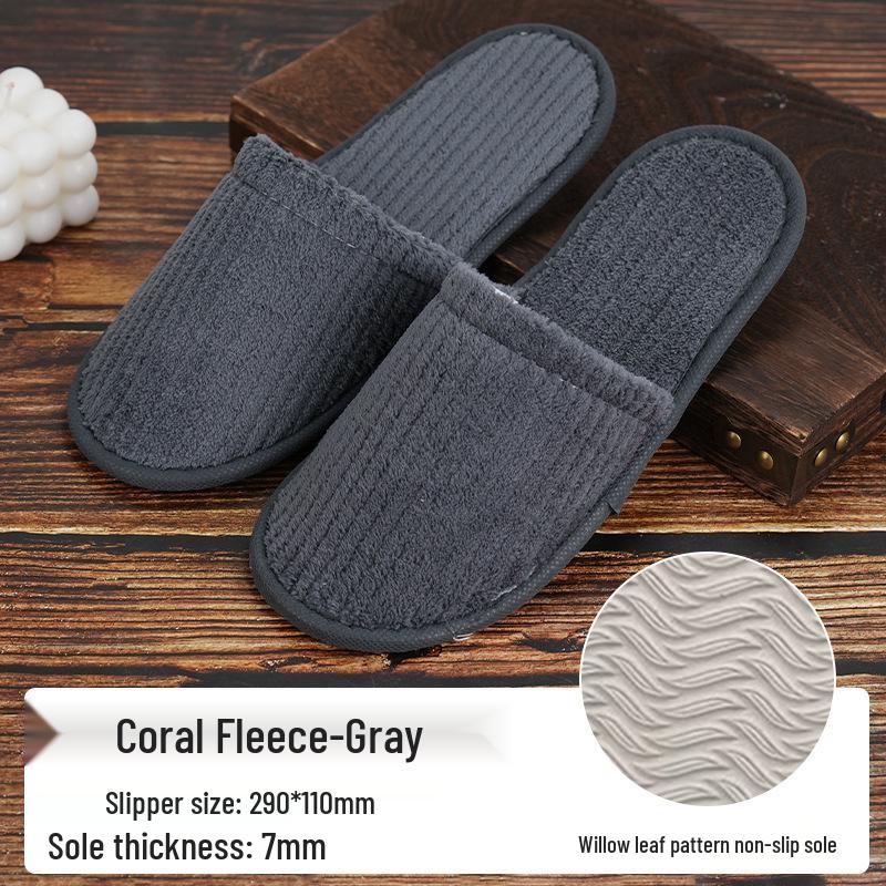 Luxuriöse rutschfeste Hausschuhe aus Korallenfleece für Hotels, B&Bs und Privatzimmer