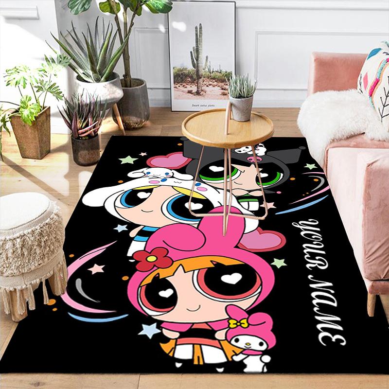 Custom 1Pc Powerpuff Girls Fan Art Rug Office Carpet Indoor Outdoor Entrance Doormat Nonslip Soft And Comfortable Living Room D491515