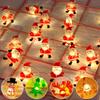 Elk Xmas LED Light String Santa Claus Christmas Lamp Gift Christmas Fairy Lights  New Year