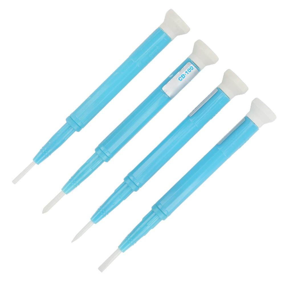 4PCS Slotted/Flat Head Ceramic Screwdriver Set 1.3mm, 1.8mm, 2.0mm, 2.6mm Ceramic Tip Non-Conductive Adjusting Screwdriver