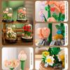 Ewiges Blumenblock-Set mit Staubschutz-Montage-Bouquet Schreibtischdekoration Baustein Mikro-Bausteine Kinder-Puzzle Montagespielzeug
