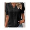 New Summer Vacation Fashion Hollow Short-sleeved European and American Women's Shirt