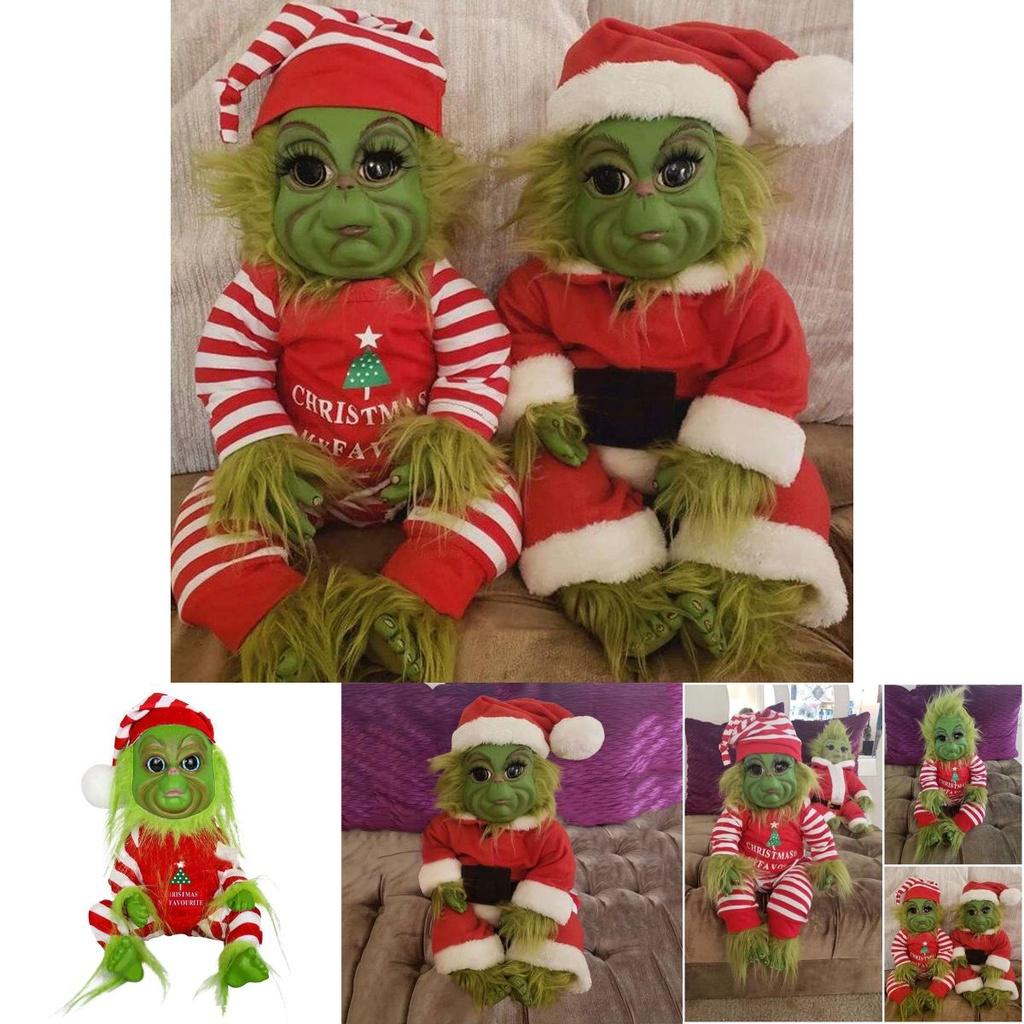 Entzückende 20cm Grinch Puppe Weihnachten Stofftier Plüschtier Perfekt für Weihnachtsdekoration