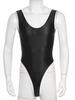 Mens Glossy Backless Bodysuit Leotard Underwear One-piece Swimsuit for Yoga Sports Fitness Swimming Clothes