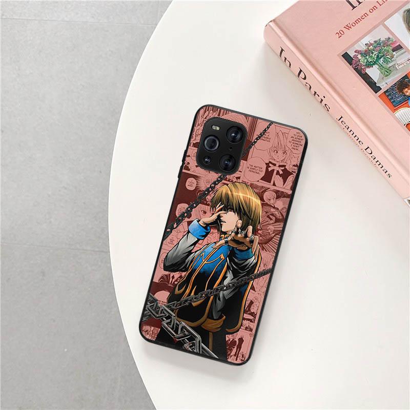 Telefonkasten für OPPO A53 A52 A95 K9 A74 A94 A93 A55 Reno 6 4 3 Pro 5G A9 Ace F11 Find X2 Hunter X Hunter Hisoka Anime Schwarze Abdeckung