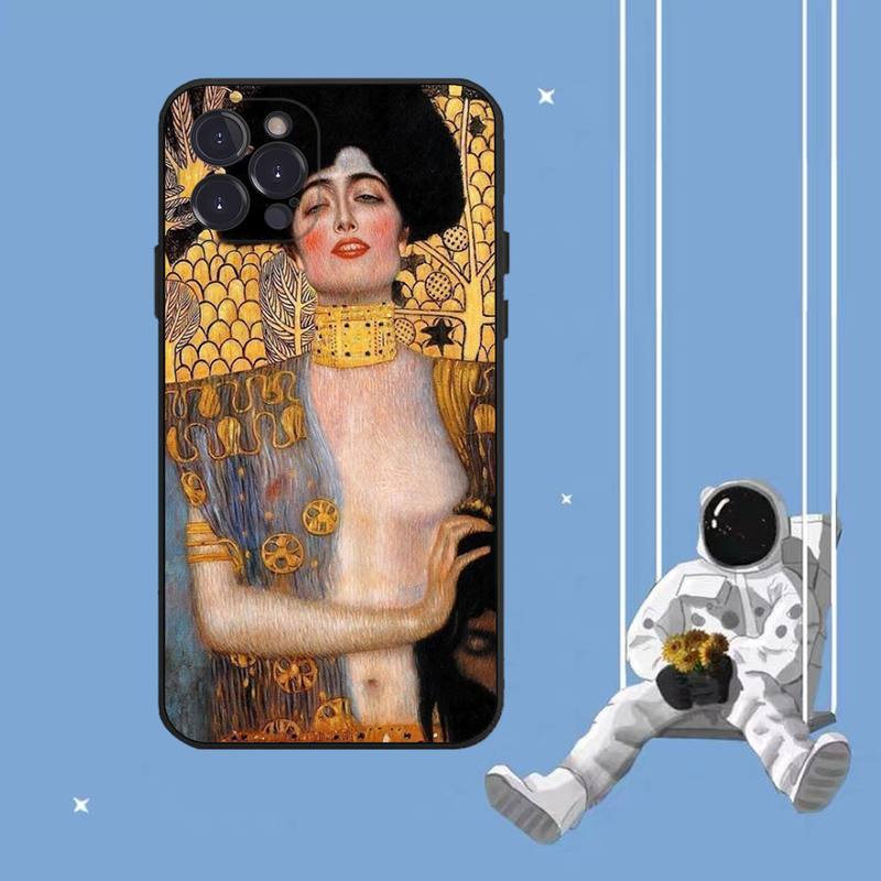 Kiss By Gustav Klimt Phone Case For iPhone 8 7 6 6S Plus X SE 2020 XR XS 14 11 12 13 Mini Pro Max Mobile Case