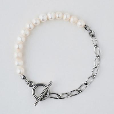 BICYCLE TROPHY BT Freshwater Pearl Bracelet 08 (2 TYPE / 6mm Half&half)