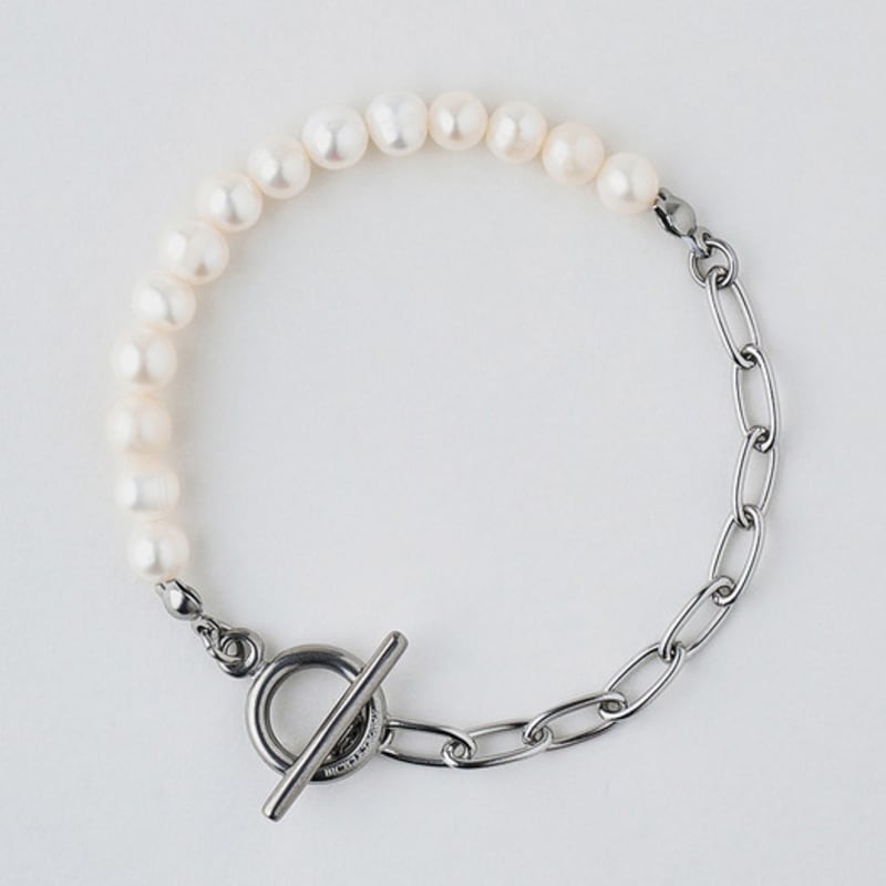 BICYCLE TROPHY BT Freshwater Pearl Bracelet 08 (2 TYPE / 6mm half&half)