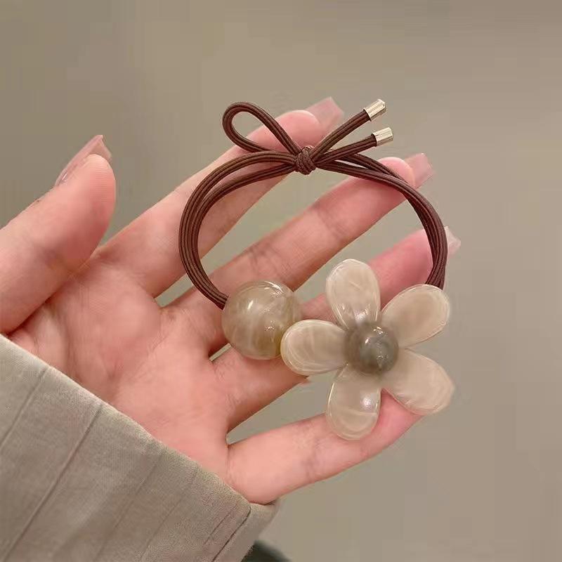 

Прочная акриловая резинка для волос с цветком и высокоэластичной резинкой