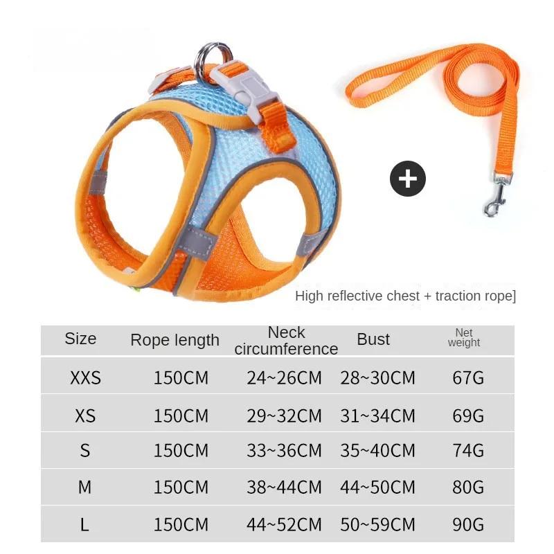 Dog Harness Leash Set For Small Dogs Adjustable Puppy Cat Harness Vest French Bulldog Chihuahua Pug Outdoor Walking Lead Leash Decor