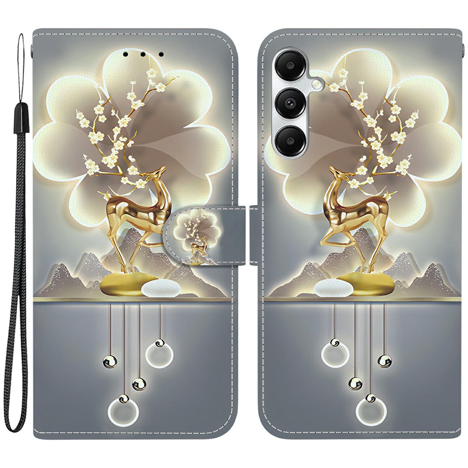 

For Samsung Galaxy A35 5G Case Pattern Printing Anti-Drop Leather Flip Wallet Phone Cover with Lanyard D