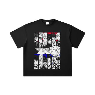 Camiseta Unisex de Algodón Pesado 260 GSM Hilo Doble 32/1 100% Algodón Estampado Jujutsu Kaisen V39