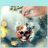 Halloween Skeleton Flower Butterfly Pattern Acrylic Pendant For Car Decoration