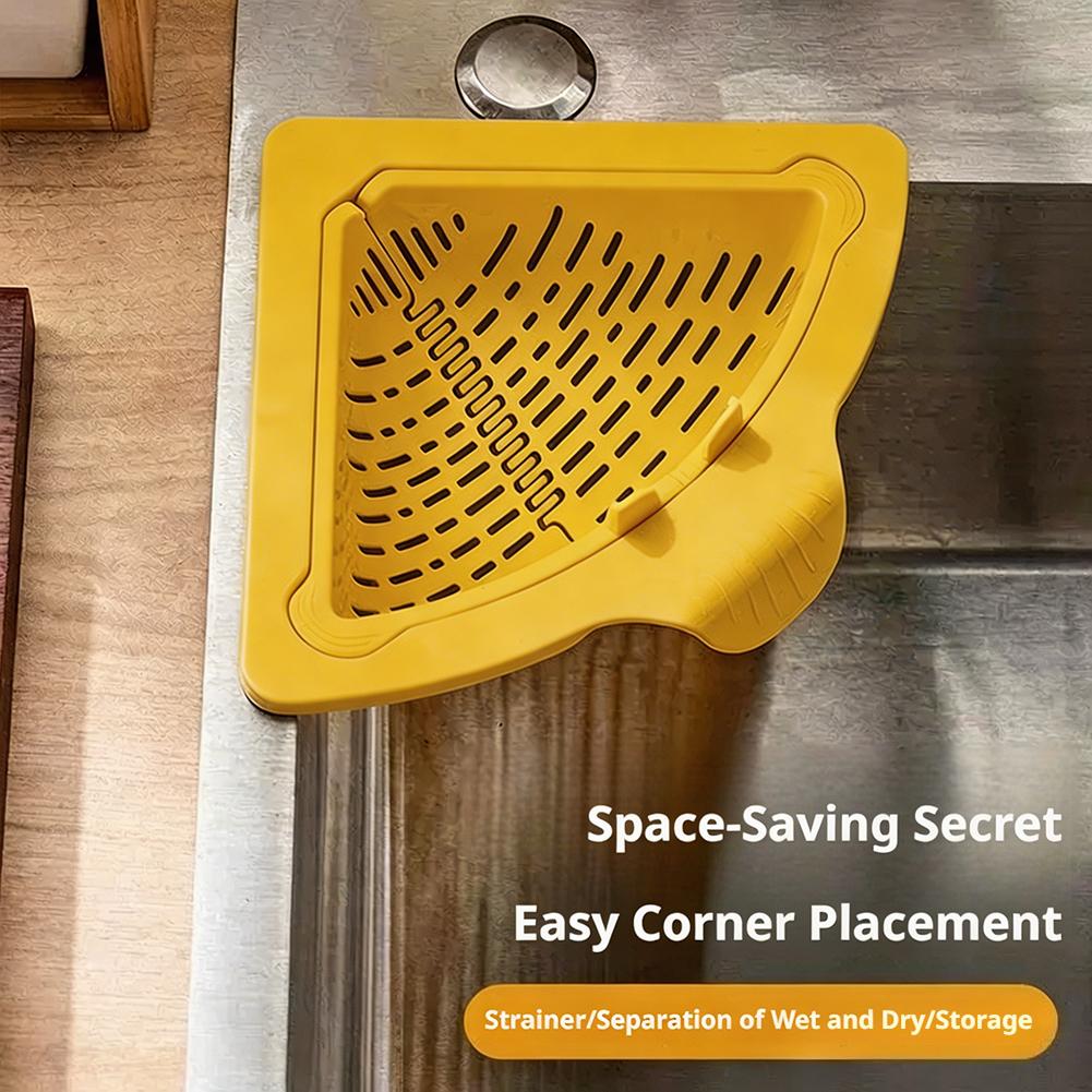Magnetic Sink Drain Basket Triangle Vegetable and Fruit Drainage Basket Food Waste Filter Collector Kitchen Storage Organizer