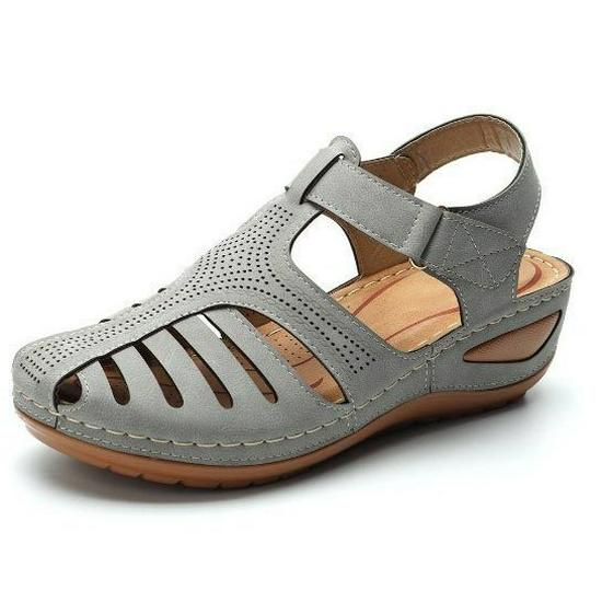 New Retro Summer Wedge Heel Closed-Toe Sandals for Women