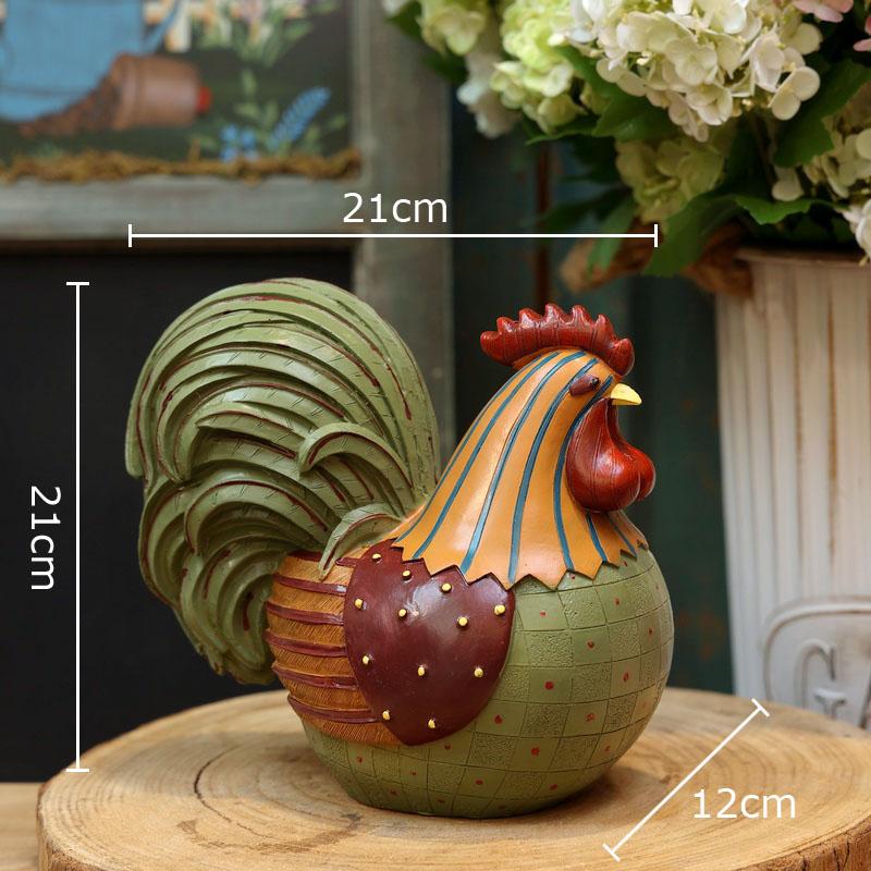 Barevná soška kohouta Ozdoby Dekorace na stůl Zvířecí sošky Pryskyřičné umělecké dílo Kohout Moderní řemesla Dekorace estetiky místnosti