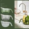 Kitchen Washing Gadget Rice Washing Filter Rice Rinsing Drain Bason with Household Basin Dish Handle Washing Sink Basket Fr I3M2