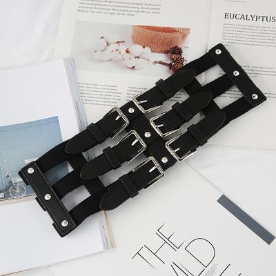Street Shooting Strap Waist Seal Decoration Black Punk Style Suspender With Suit Belt Women'S Waist