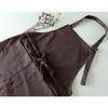 Nika Women's Linen Apron, Full Apron with Pockets, Long Length, Blue-Gray (Coffee 01)