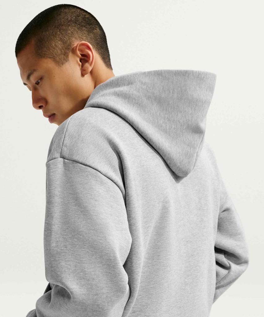 NIKE Solo Fleece Pullover Hoodie M - Dark Grey Heather:Sail / Ix1927-063