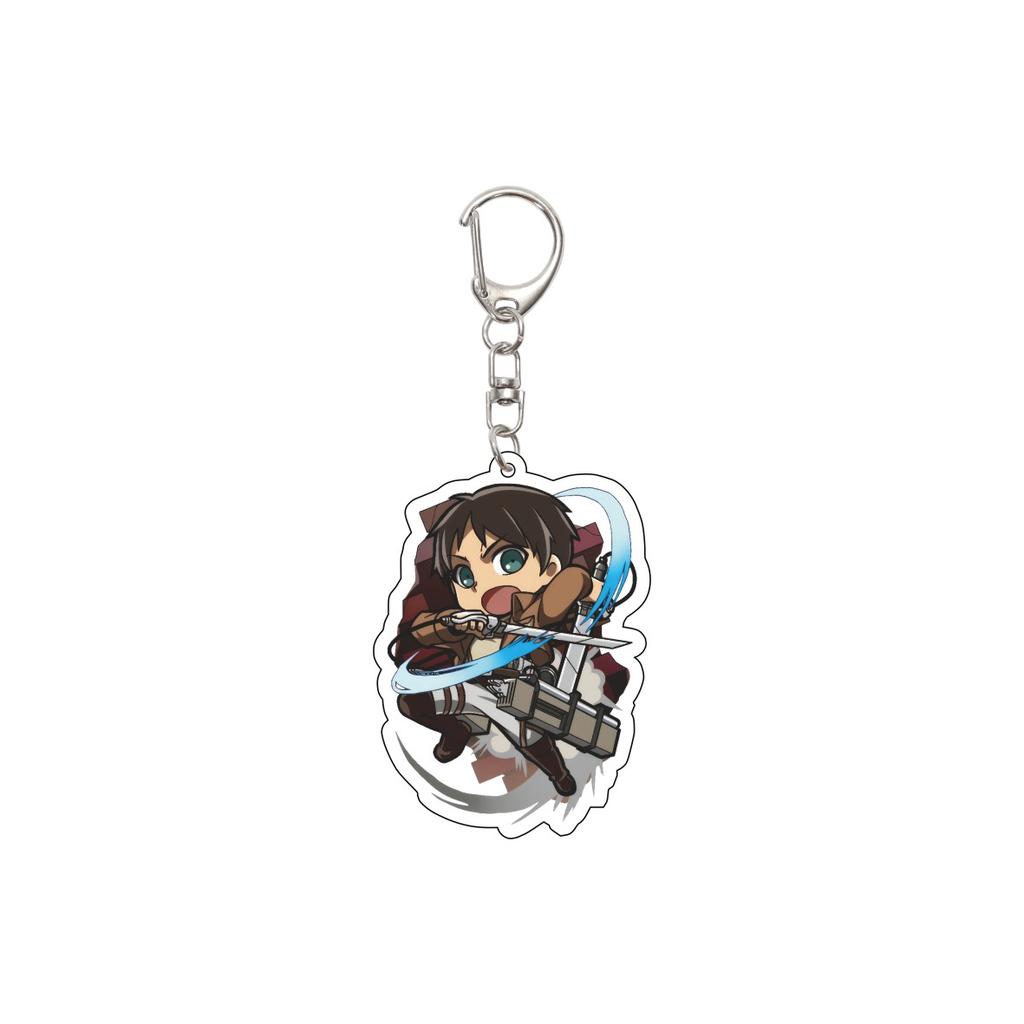 55MM Anime Attack on Titan Keychain Eren Jaeger/Mikasa Ackerman/Armin Arlert Key Chain Acrylic Model Plate Christmas Gifts