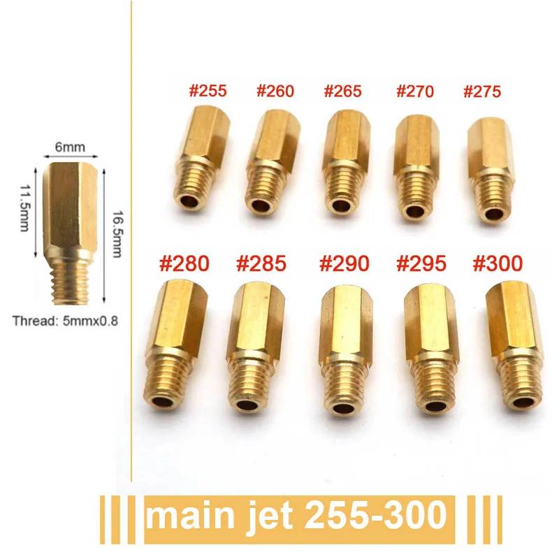 Pack of 10pcs Motorcycle Carburetor Main Jets Slow Pilot Jets M4 M5 6mm Thread for PWK Keihin OKO CVK Carb Set Injector Nozzle