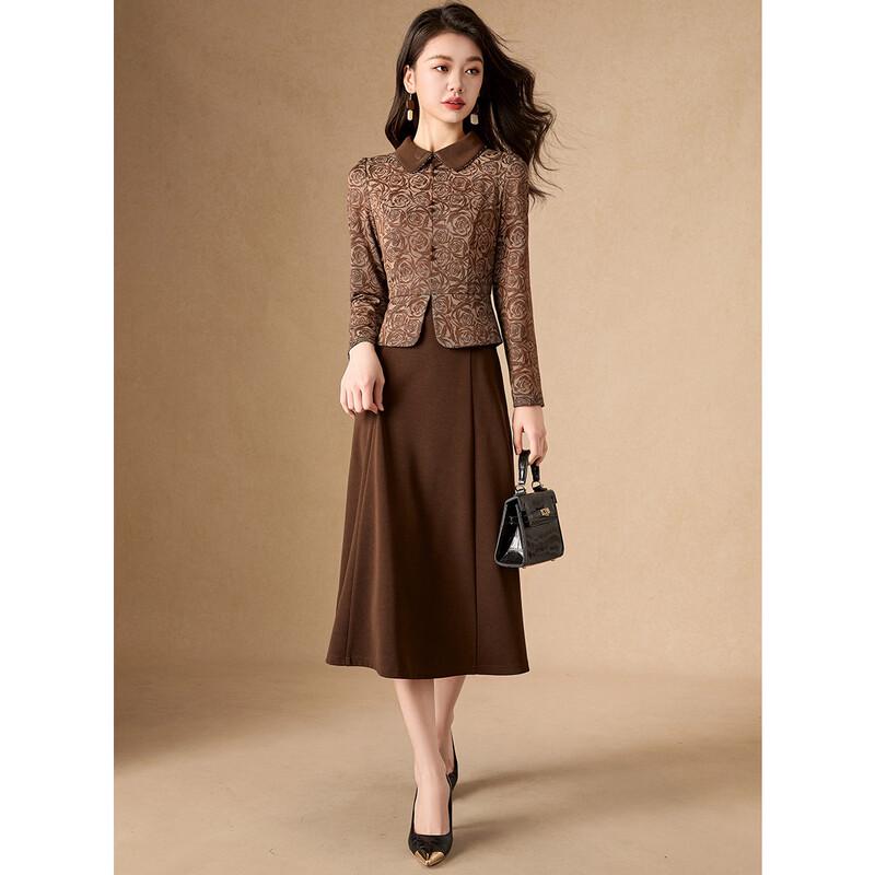 

Melanie s French Camellia Faux Two-Piece A-Line Dress L