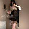 Yiyue Erotic Underwear Pure Desire Sexy Suspender Lace Temptation Pajamas Hot Mesh See-through Nightdress Set 1018