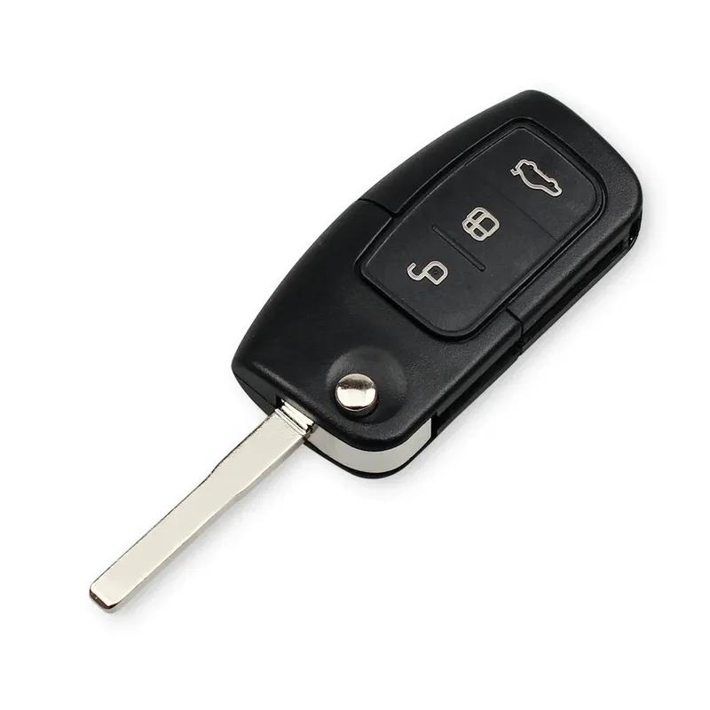 KEYYOU With Battery For Ford Focus Fiesta 2013 HU101 F021 Blade 433MHz 4D63 40bit 80bit 3 Buttons Flip Folding Remote Car Key