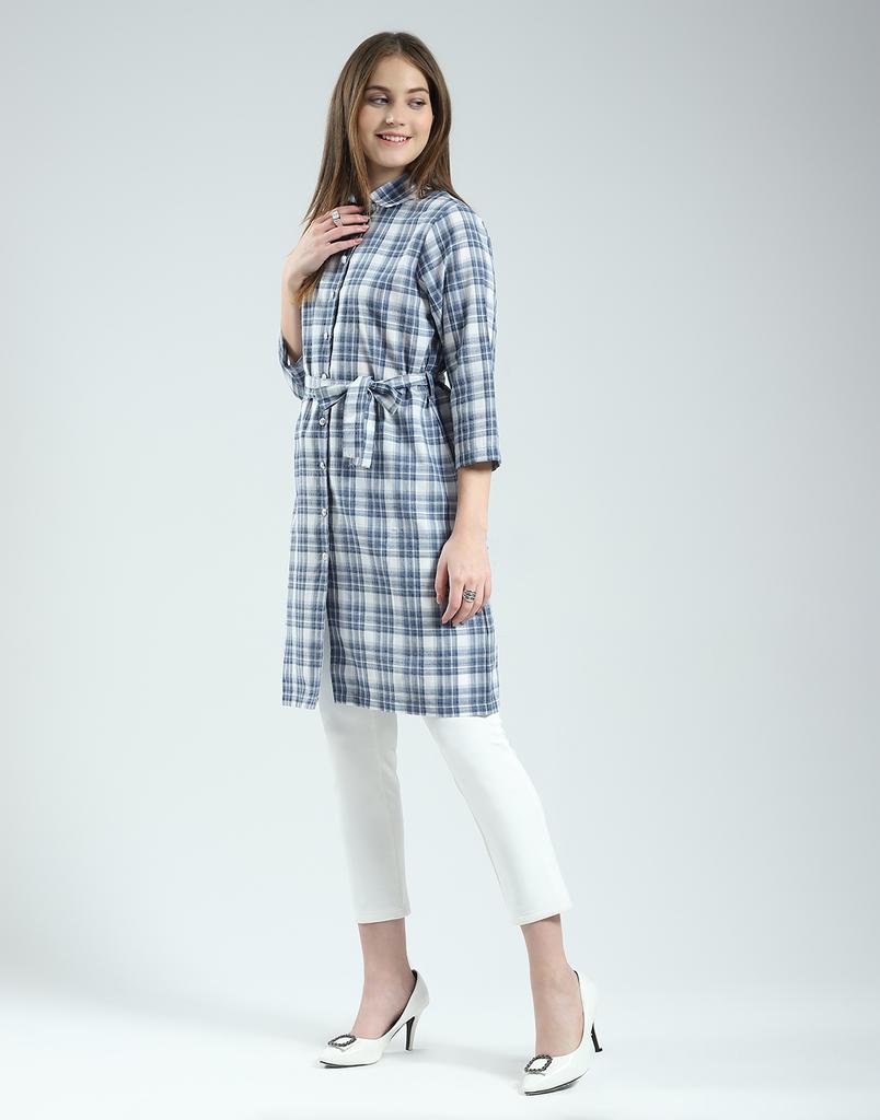 Monte Carlo Women's Check Collar Neck Tunic