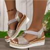 Fashion Women's Wedges Sandals 2025 Summer Snake Print Platform Sandals Gladiator Shoes Woman Comfort Casual Med High Heels Sandals
