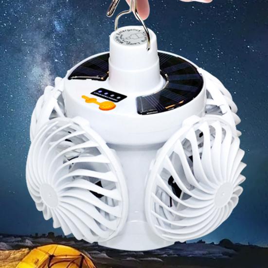 2-in-1 Folding LED Lantern Fan with Hook Dimmable Strong Airflow