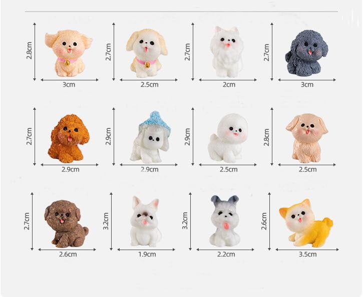 Pinenjoy 12 Miniature Dog Popular Birthday New Year Collectible Tabletop Landscape Bonsai Desktop DIY Fairy Garden Birthday Cute Cartoon Cake Soothing