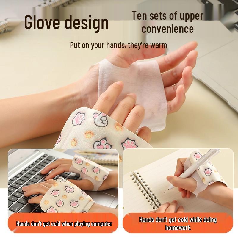 4 páry samonahřívacích nálepek na ohřívání rukou - Roztomilé a ideální pro žáky základních škol