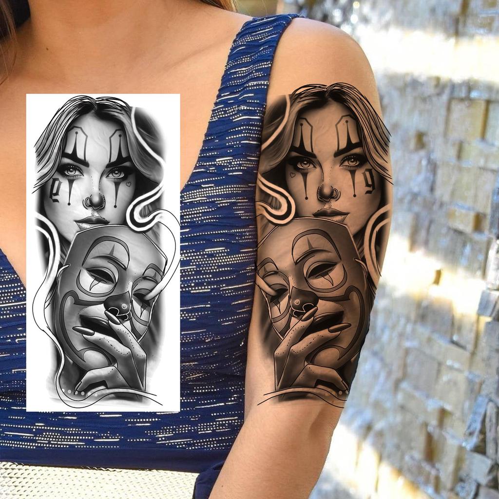 1 lapelis Realistiški Jėzaus Šventosios Motinos Maldos Laikini Tatuiruotės Vyrams Moterims Suaugusiems Ilgai Išliekančios Vandeniui Atsparios Laikinos Netikros Tatuiruotės Lipdukas