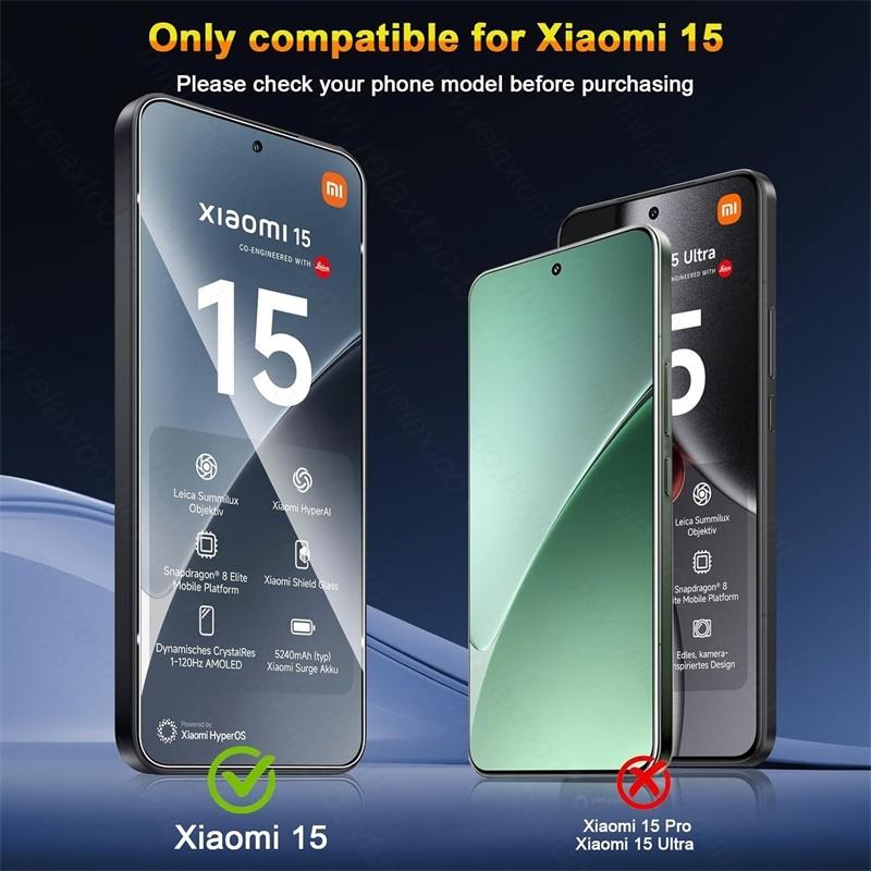 3Pcs Full Cover Tempered Glass For Xiaomi 15 Case Friendly Xiaomi 15 14 Mi 13 5G Xiaomi15 Xiaomi14 Xiaomi13 HD Screen Protector
