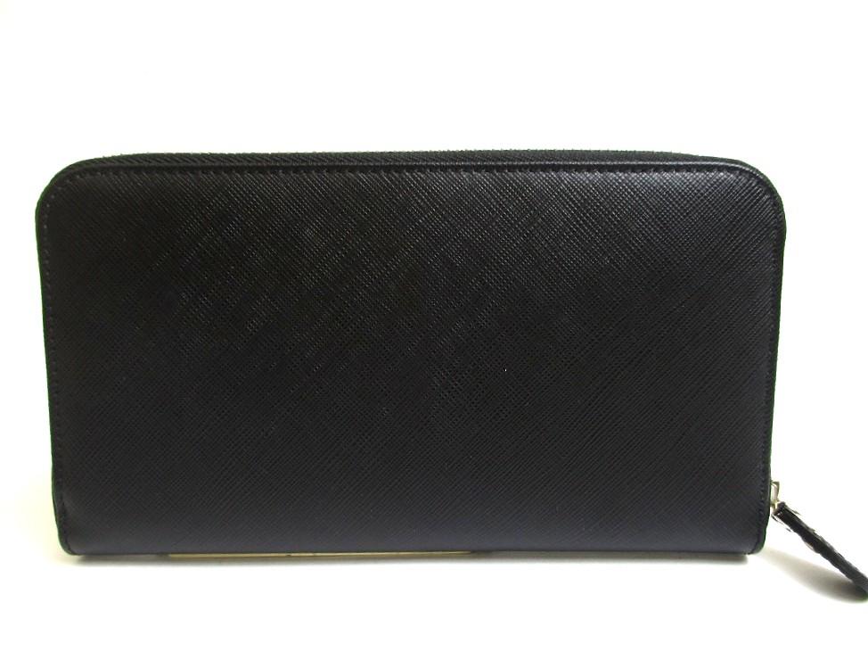 Authentic Salvatore Ferragamo Gancini Black Leather Silver H/W Round Zip Wallet #a683  Refurbished