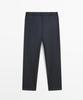 Masimodutti Relaxed Fit Wool Pintuck Detail Pants