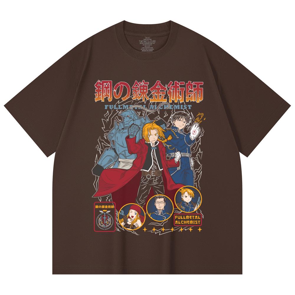 230 Gsm 100% Cotton Fullmetal Alchemist V2 Print Unisex Heavy Cotton T Shirt
