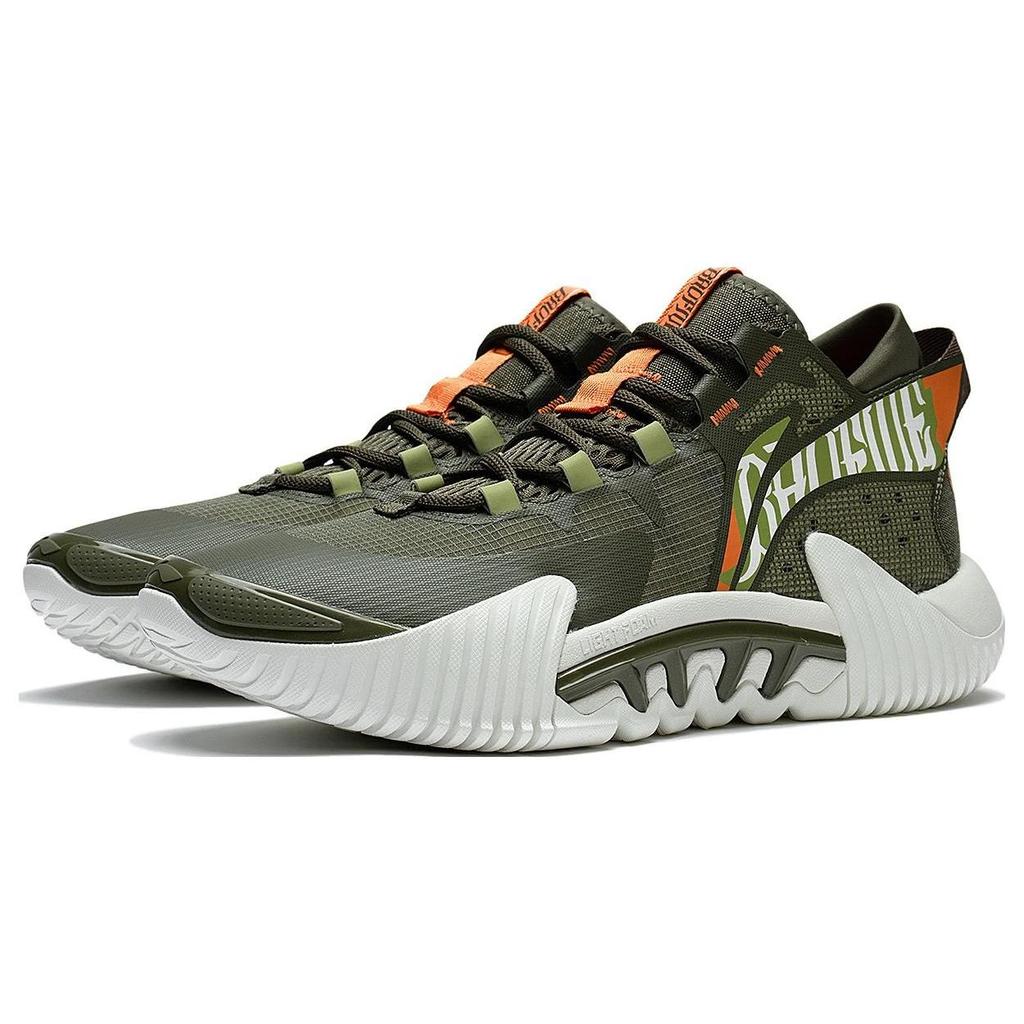 Li Ning Reversal 2 Low Comfortable Versatile Shock Absorption Non-Slip Wear-Resistant Low-Top Basketball Shoes Men Sneaker Green ABFS003-12