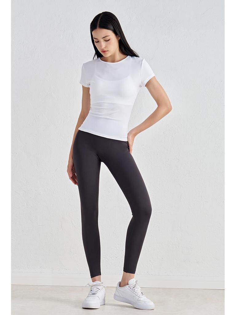 Women's Slimming Waist Yoga T-Shirt - Comfortable Short Sleeve Casual Gym and Yoga Top