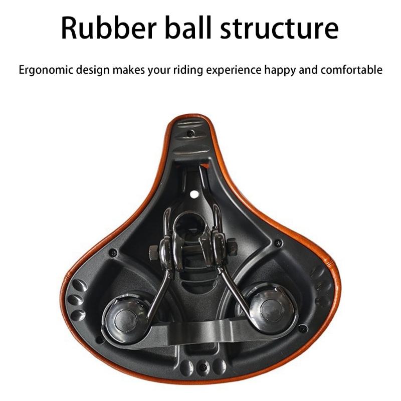 Traditional Leather Bike Seat With Thick Cushioning For Pleasant Extended Travels And Traditional Look