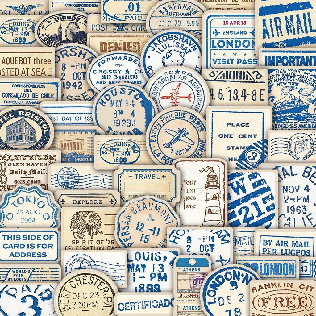 50 Stickers Billets de Voyage Dessin Animé pour Guitare, Carnet, Bagages - Doodles Imperméables DIY