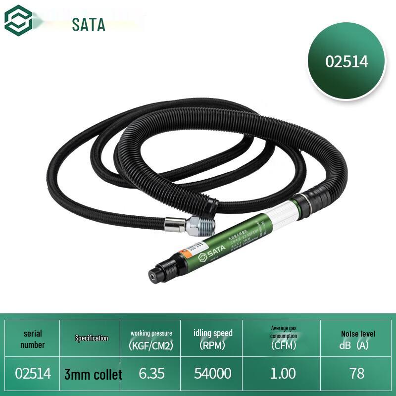 SATA Pneumatic Pen Grinder Set 02514 CN plug (adapter included)
