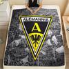 Alemannia Aachen Pattern Flannel Blanket, High Quality Comfortable for All Seasons, Home Decor, Warmth and Comfort, Perfect for Gifts.