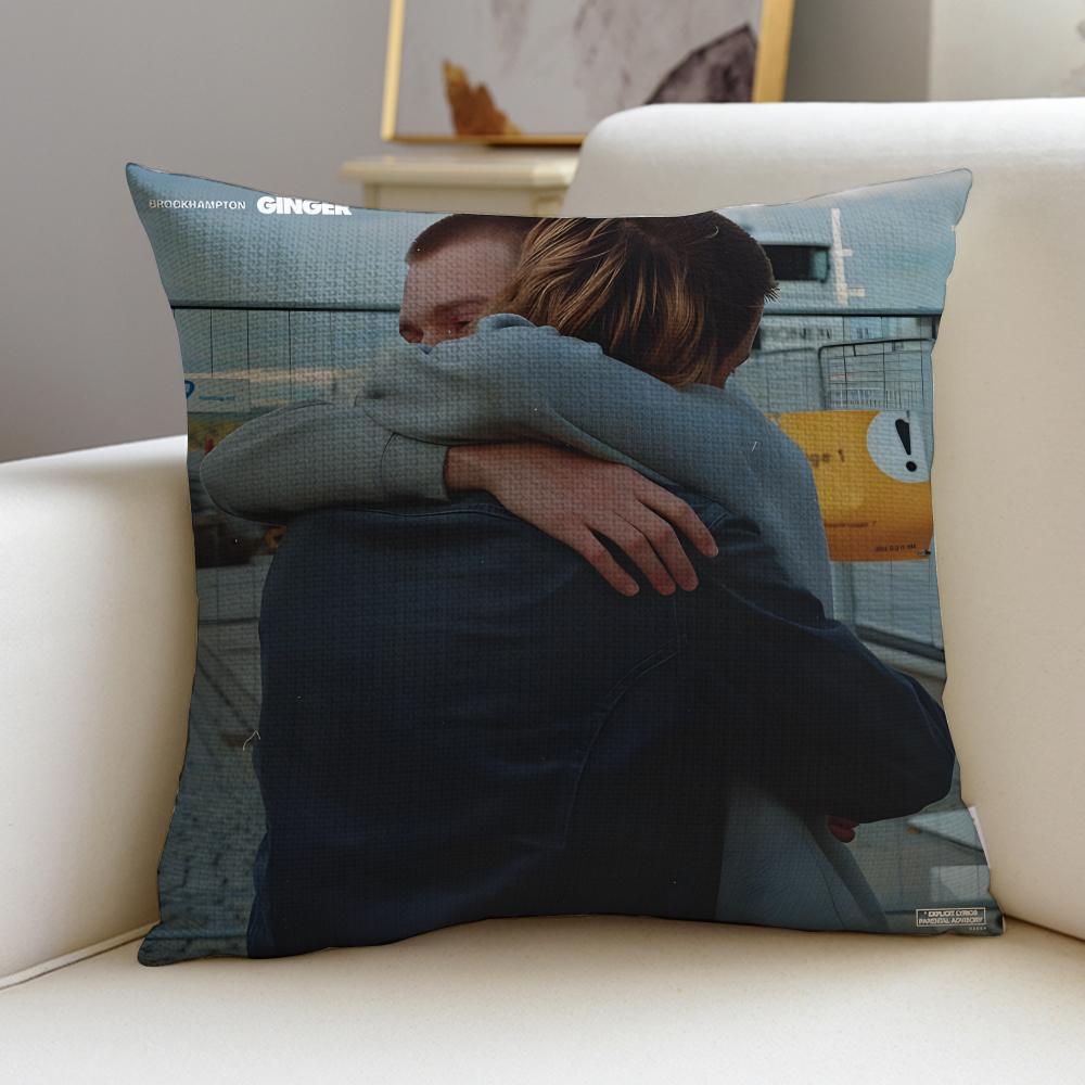 Bold BBROCKHAMPTONS Cushion Cover Breathable and Skinfriendly Linen Pillowcase Square Removable and Washable Cushion