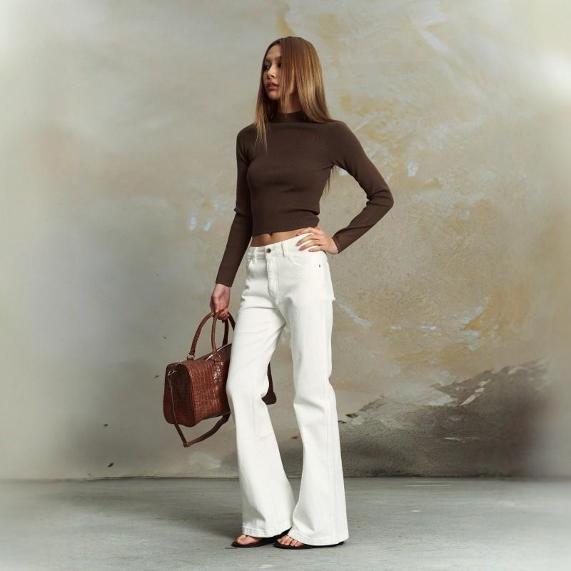Womens Low Rise Flared Jeans Slim Fit Vintage Style Casual Trousers Cotton Blend Stretch Denim Pants