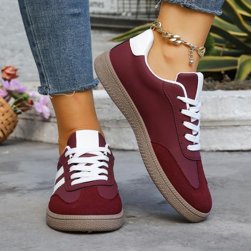 Women's German Training Shoes Spring and Autumn New Flat Retro Color-Block Casual Sports Board Shoes