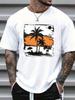 Palm Tree Graphic T- Shirt Tropical Beach Summer Vacation Casual Tee